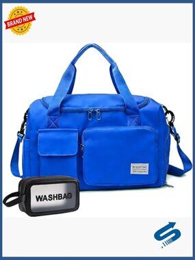 Travel Duffle Bag with Shoe Compartment, Weekender Carry On Gym Bag